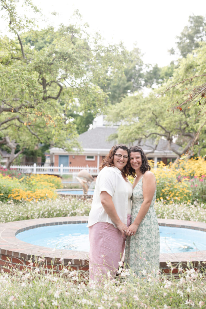 Garden engagement session photo